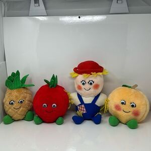 Vintage lot delmonte crazy crop Plush vegetables plush Fruit Del Monte Lot 1984